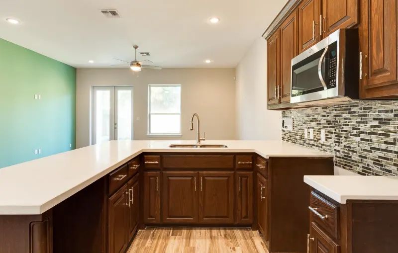 Granite, quartz and formica countertops